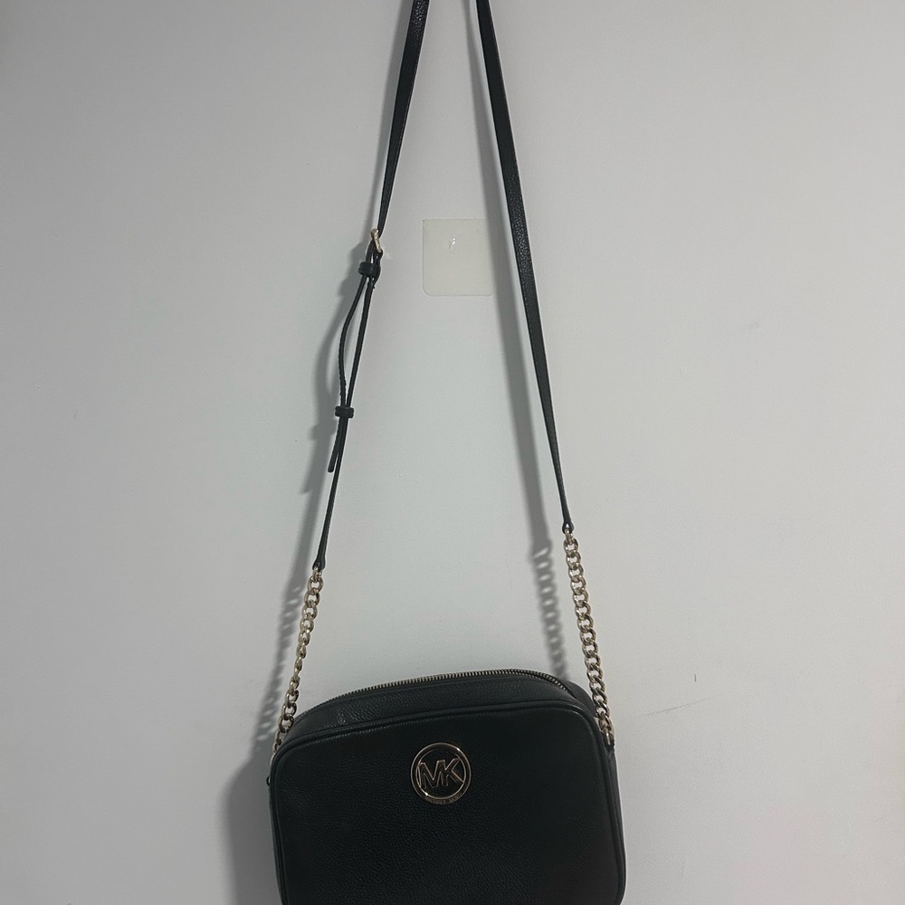 Michael Kors Black Crossbody Bag with Gold Chain